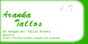 aranka tallos business card